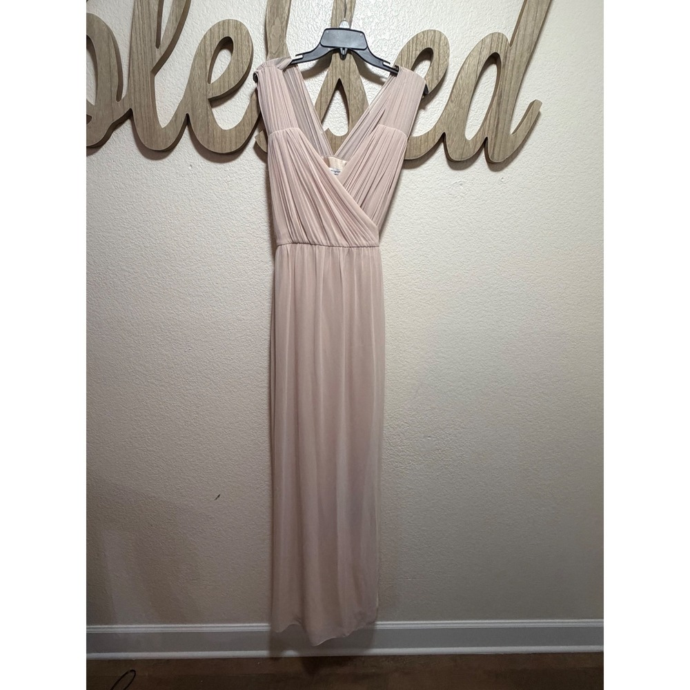 Joanna August Blush Pink Chiffon Wrap Maxi Dress Bridesmaid Formal XXL (As is)